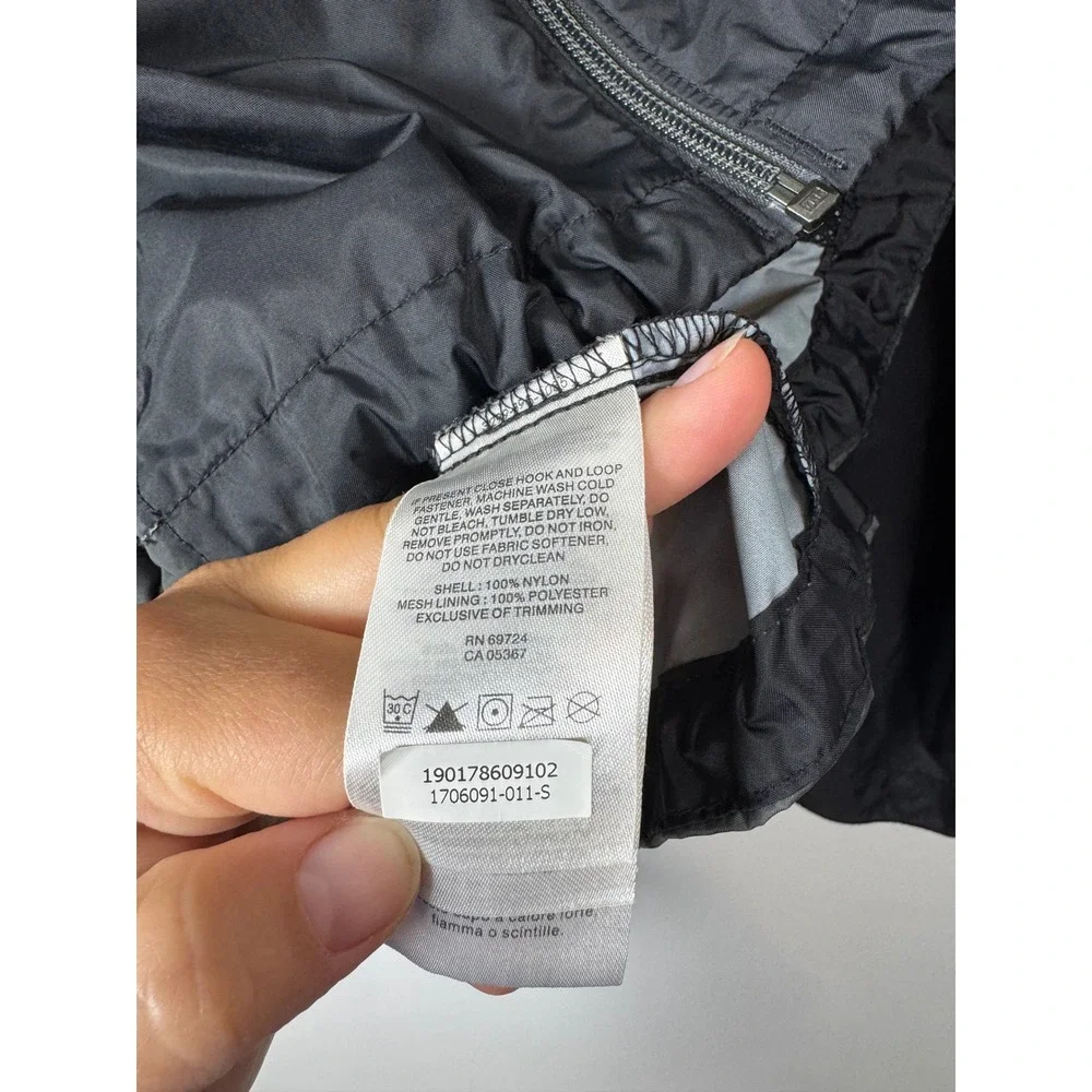 Gorpcore Columbia Mens Small Windbreaker Jacket Black Grey Hooded Full Zip‎